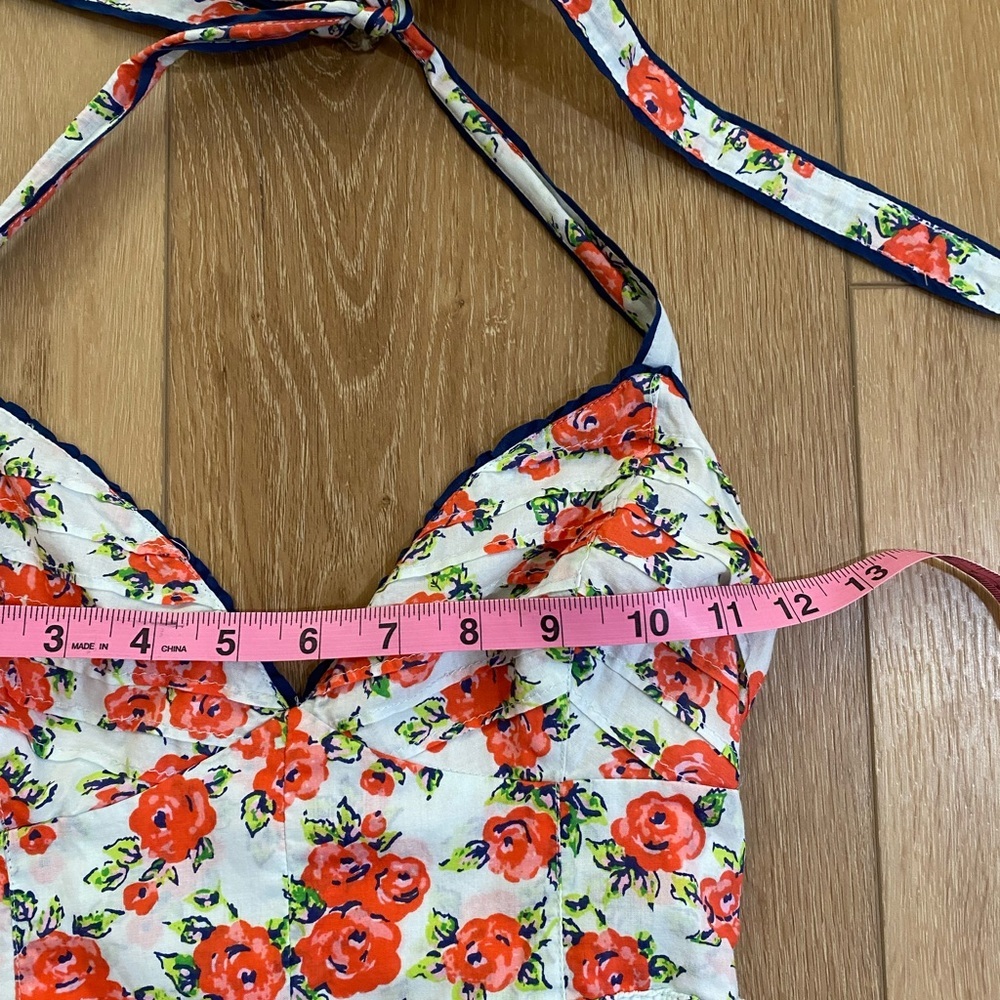 Hollister Dress Women’s XS Floral Mini White Red Babydoll Croquette Skater - Picture 6 of 10